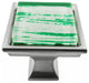 Hand Brushed Green Streaks Crystal Glass Brushed Nickel Madison Classic Knob