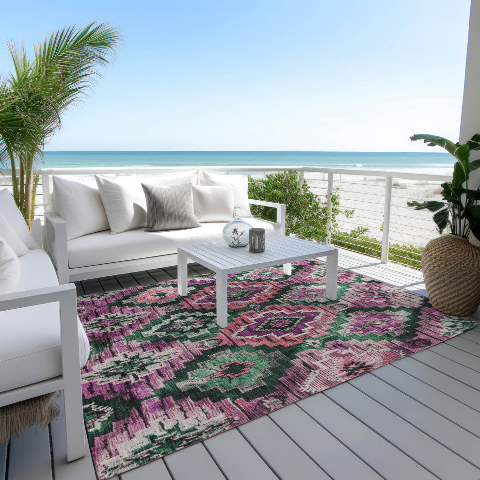 Machine Washable Indoor/Outdoor Chantille ACN1891 Blush 5' x 7'6" Rug