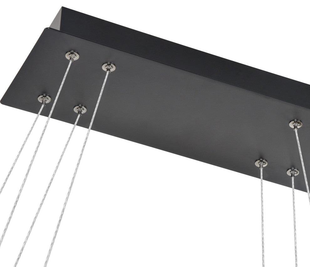 Atria Duo LED Adjustable 2-Tier Chandelier, Black