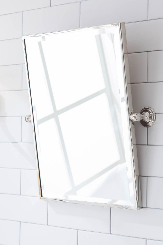 Metal Retangular Mirror 18"x24", Polished Nickel