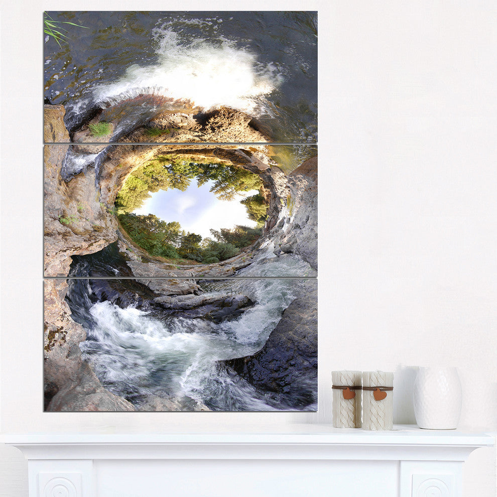 "Wild River Tube" Photography Metal Wall Art, 3 Panels, 28"x36"