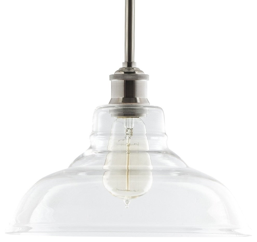 Lucera Industrial Factory Pendant, Brushed Nickel, Fixture Only