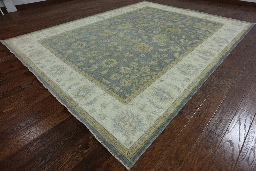 Blue Floral Chobi Peshawar Area Rug 9'x12', MC605