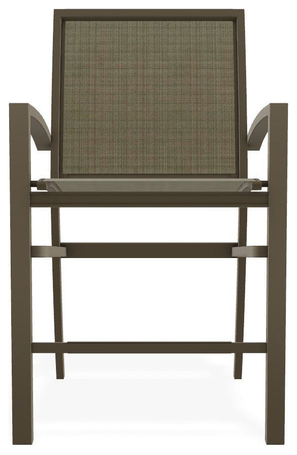 Kendall Sling Balcony Height Stackable Outdoor Stool, Elevation Stone/Beachwood