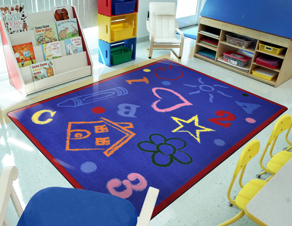 Playful Patterns Rug, Kid's Art, Rainbow, 7'8"x10'9"