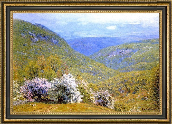 John Joseph Enneking a Spring Hillside Framed Premium Canvas Print, 16"x24"