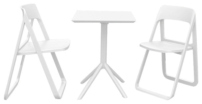 Dream Folding Outdoor Bistro Set With 2 Chairs White
