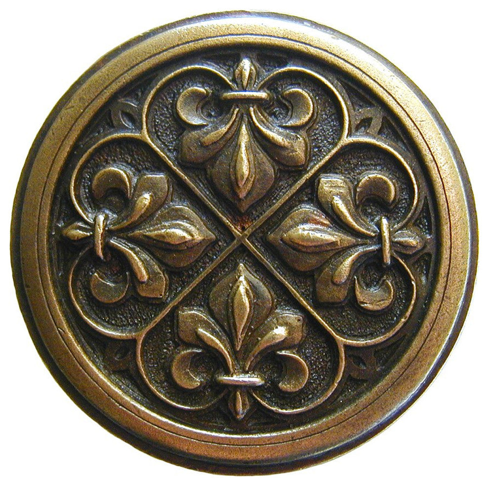 Fleur-de-Lis Knob Antique Brass, Antique Brass
