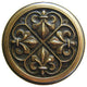 Fleur-de-Lis Knob Antique Brass, Antique Brass