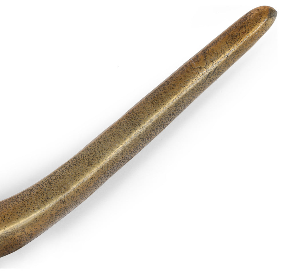 Blackshear Handcrafted Aluminum Mustache Wall Decor, Aged Brass