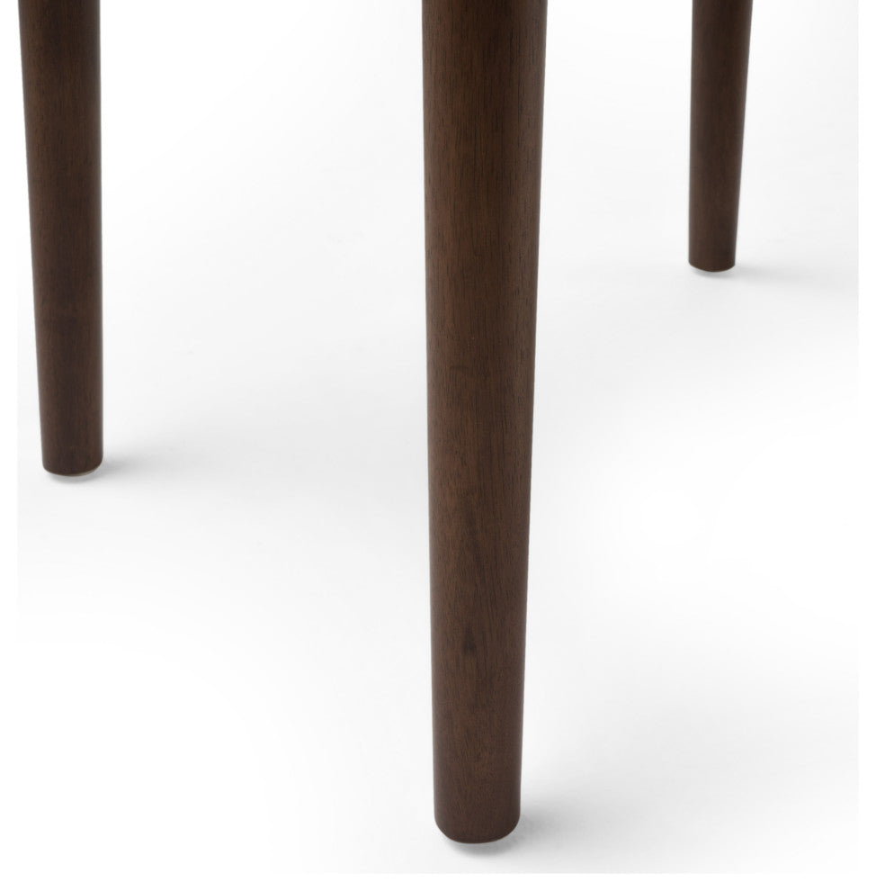 GDF Studio Katherine Fabric Seat and Wood Finish Dining Chairs, Set of 2, Beige/Walnut