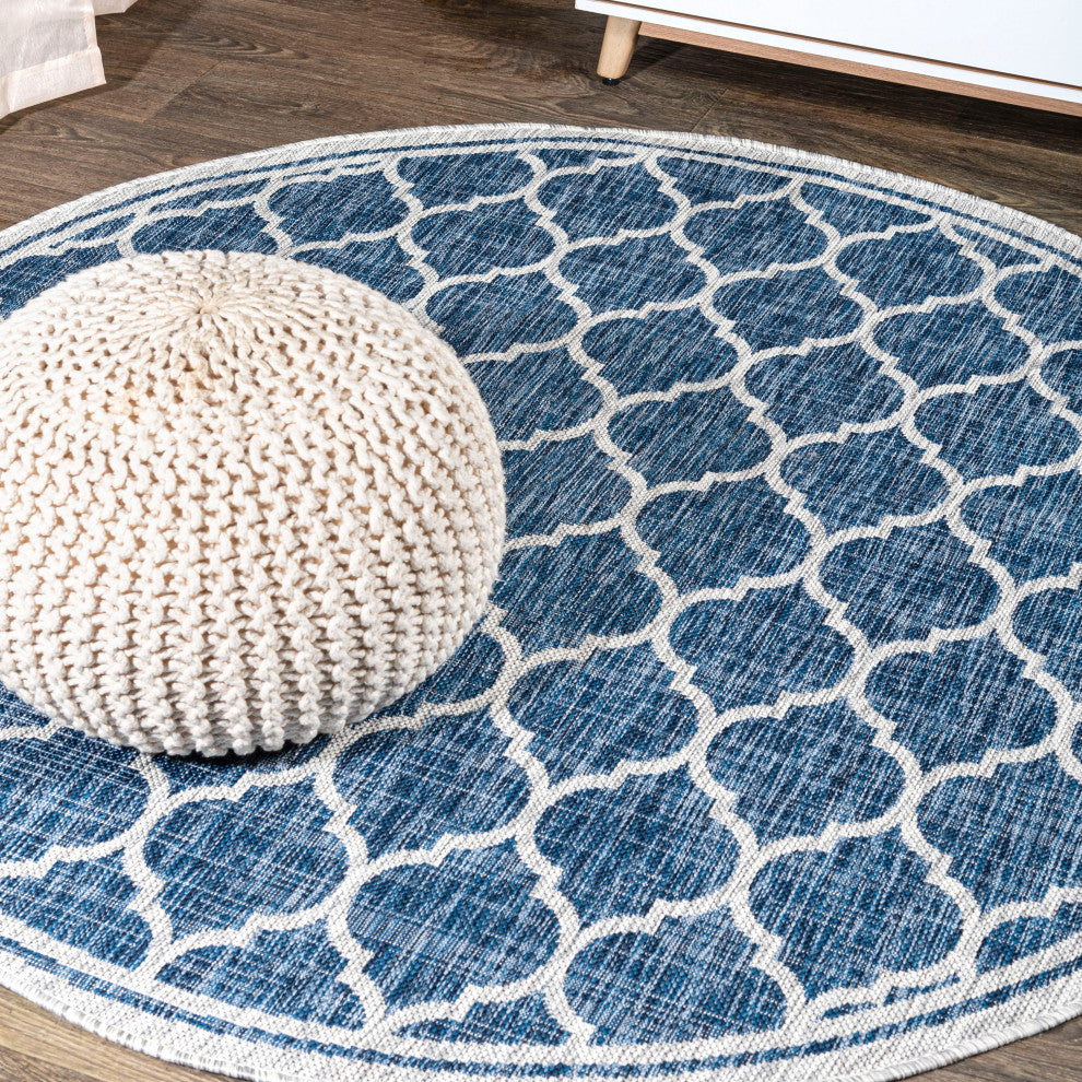 Trebol Moroccan Trellis Textured Weave Indoor/Outdoor Area Rug