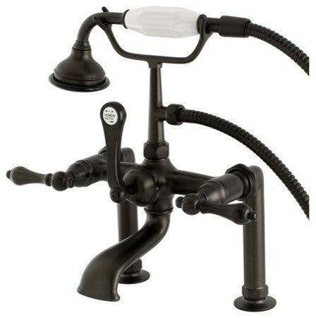 Aqua Vintage Deck Mount Clawfoot Tub Faucet, Oil Rubbed Bronze