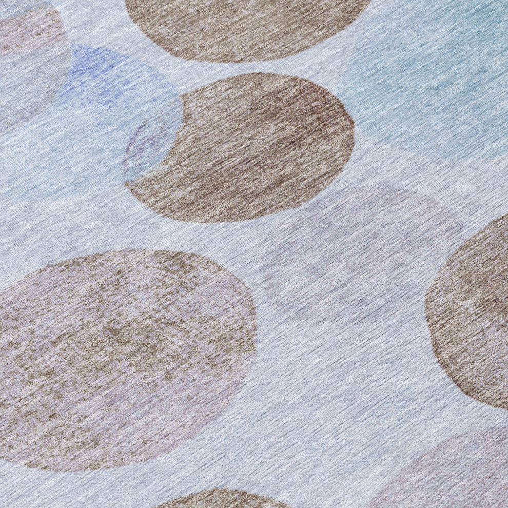Machine Washable Indoor/Outdoor Chantille ACN1898 Sky 8' x 8' Round Rug