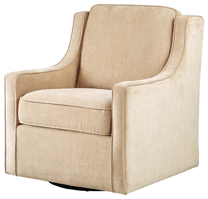 Madison Park Harris Transitional Patterned Swivel Lounge Chair, Cream