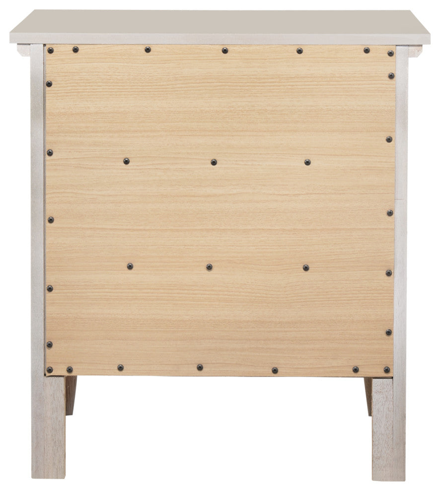 Whitley 3-Drawer Nightstand, Silver Champagne