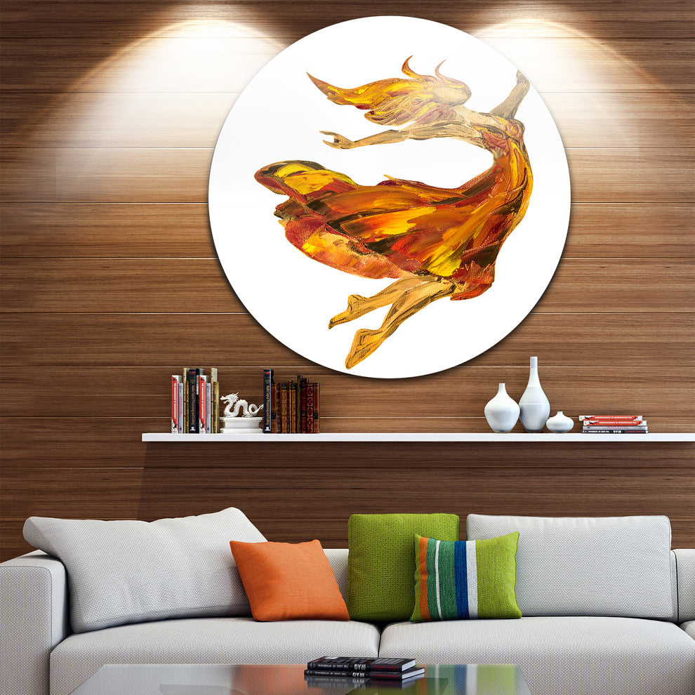 Fire Ballerina, Portrait Disc Metal Wall Art, 36"