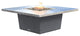 Square Fire Pit Table, 56x56, Propane, Brushed Aluminum Top, Gray