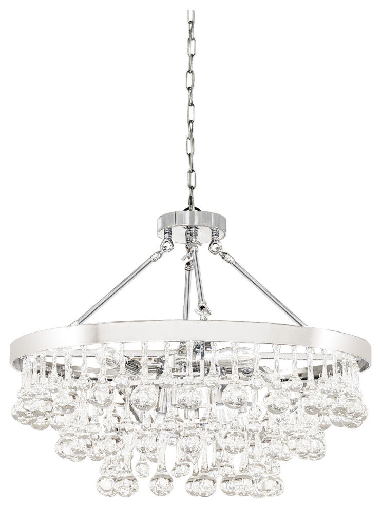 JL Styles Inc Nine Light Crystal Chandelier in Chrome Finish