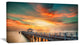 "Wooden Bridge Under Colorful Sky" Sea Bridge Wall Artwork, 40"x20"