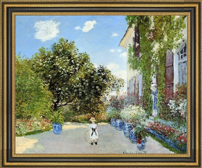 Claude Oscar Monet the Artist's House at Argenteuil Framed Canvas Print, 20"x25"