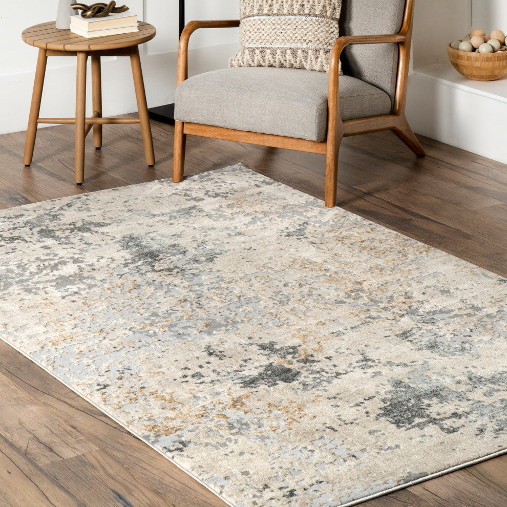 Nuloom Chastin Modern Abstract Area Rug, Beige 6'7"x9'