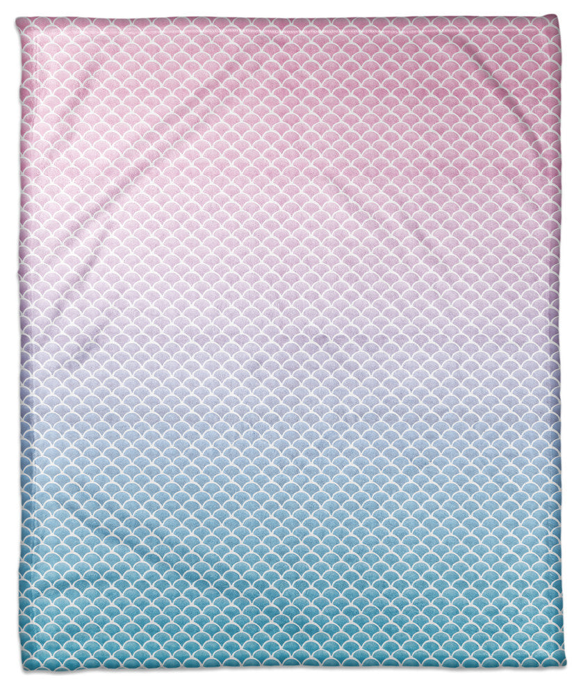 Mermaid Scales 50x60 Coral Fleece Blanket