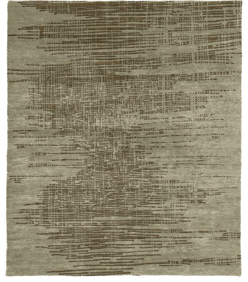 Formations B Hand Knotted Tibetan Rug, 6' Square
