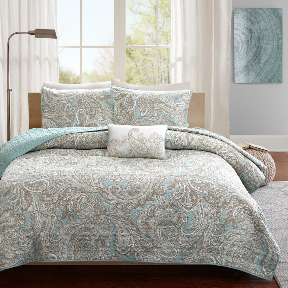Madison Park Printed Coverlet Set, King/California King