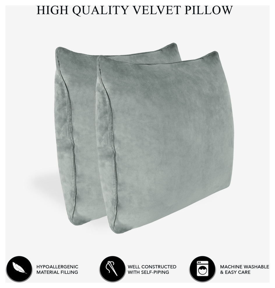 A1HC Throw Pillow Insert, Down Alternative Fill, Set of 2, Dove Grey, 18"x18"