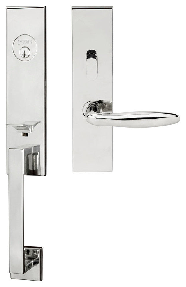 Summer Lever, Mortise Entry Handleset, RHR, Polished Stainless Steel