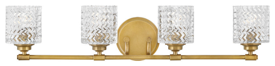 Hinkley Elle Large Four Light Vanity, Heritage Brass