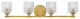 Hinkley Elle Large Four Light Vanity, Heritage Brass