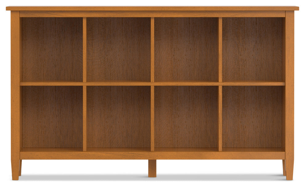 Warm Shaker Solid Wood 8 Cube Storage, Light Golden Brown