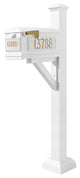 Westhaven System-Mailbox, 3 Cast Plates, Square Collar, Pyramid Finial, White