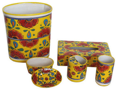 Canary Talavera Ceramic Bathroom Set