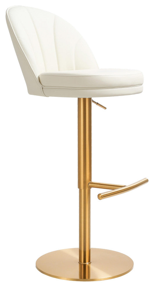Venus Cream and Gold Adjustable Swivel Stool