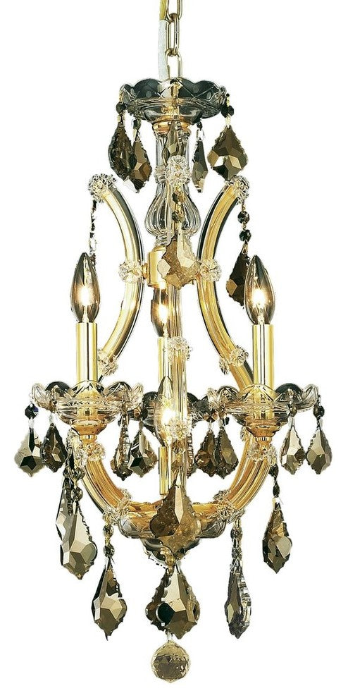 Elegant Maria Theresa Pendant, Gold Finish With Royal Cut Crystal