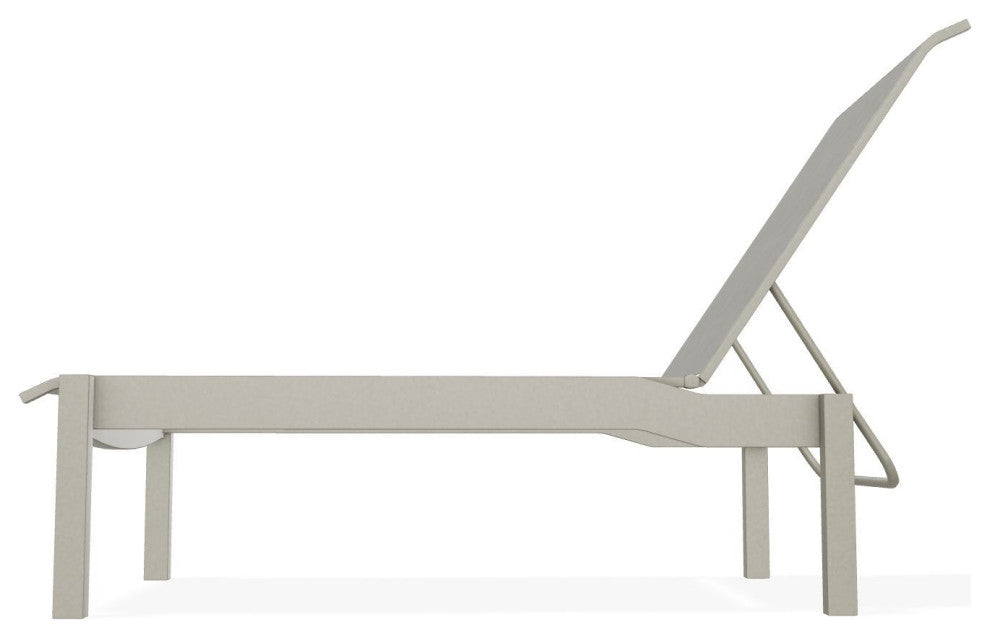 Leeward Sling Stackable Outdoor Chaise Lounge, Burke/Storm