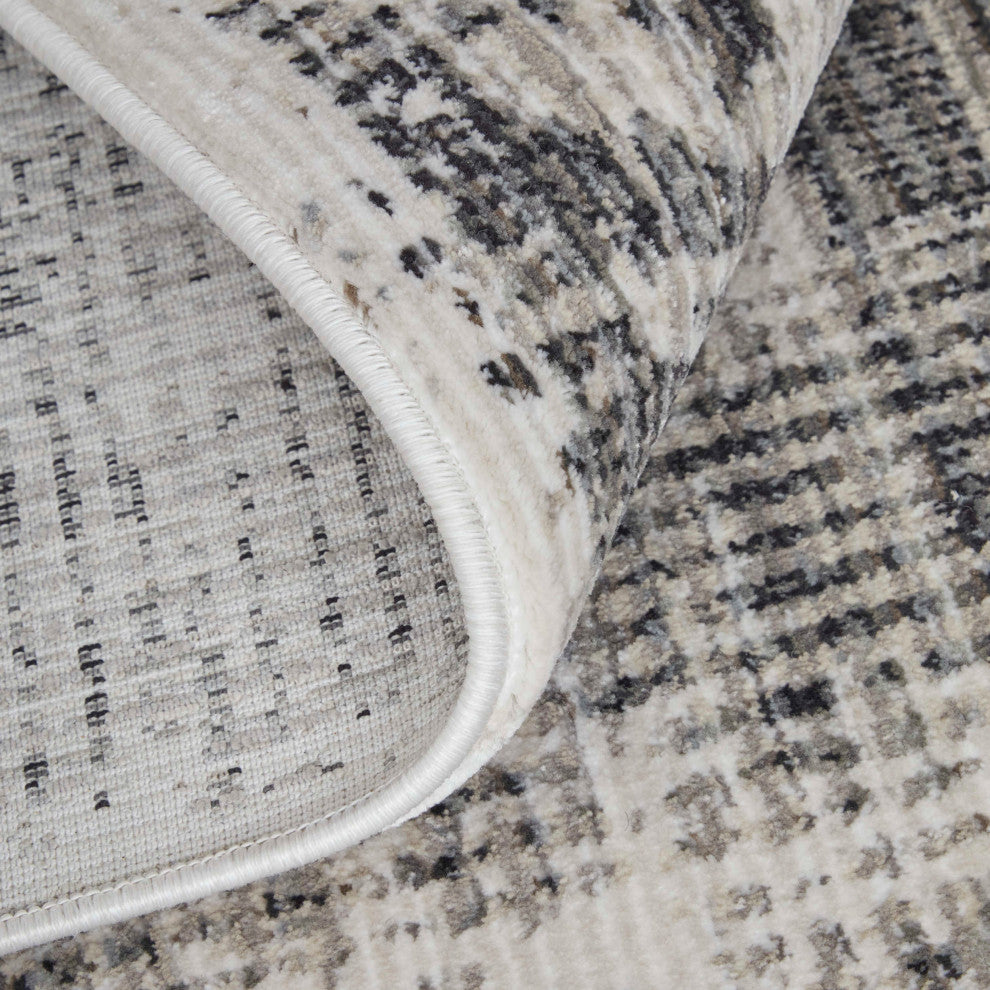 Maxin R39NY Modern/Industrial/Bohemian & Eclectic Runner, Gray/Ivory, 2'6"x7'3"