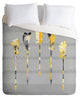Deny Designs Iveta Abolina Gray Yellow Feathers Duvet Cover - Lightweight