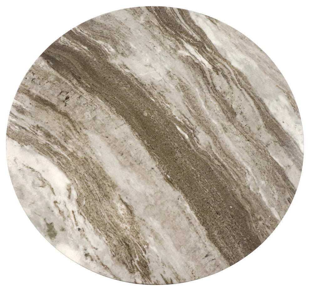 Marbelle Martie Side Table, Toronto Sand Marble Finish