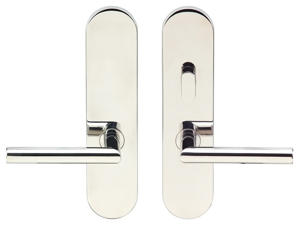 Frankfurt Lever, Tubular Passage, Privacy Bolt, LH, Polished Stainless Steel