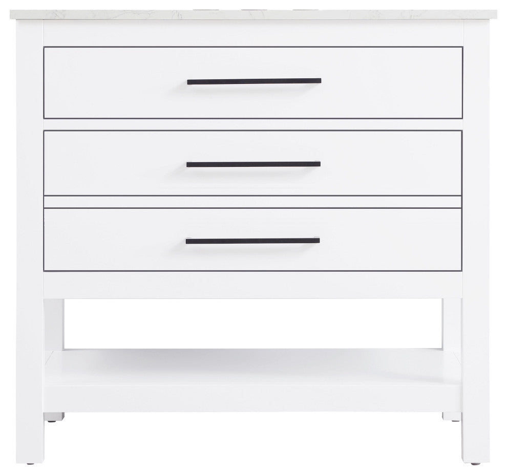 Home Living 36" Single Bathroom Vanity, White