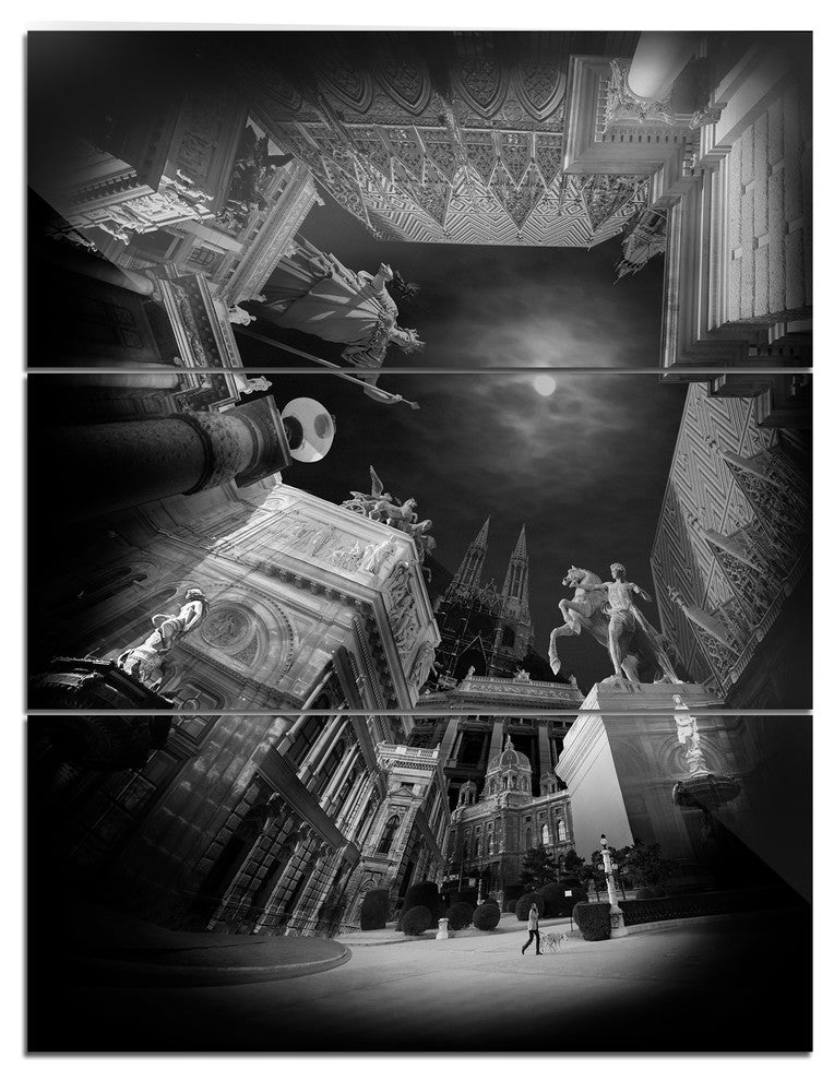 "Vienna Top View Collage" Metal Wall Art, 3 Panels, 28"x36"