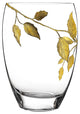 12 Mouth Blown Hand Decorated With Gold Leaves Vase