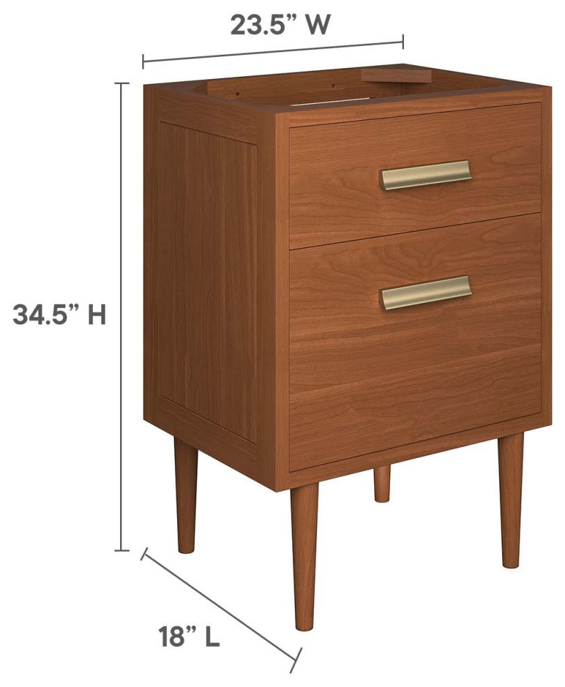 Cassia 24" Teak Wood Bathroom Vanity Cabinet (Sink Basin Not Included) - Natural