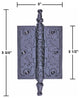 6 Pcs Black Butt Hinge Steeple Tip Wrought Iron 3" W Renovators Supply