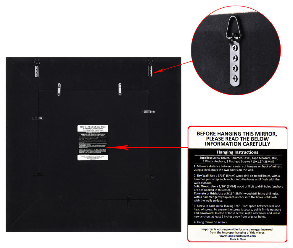 Beveled Wall Mirror, Gold on White Metallic Shagreen Leather Framed Mirror