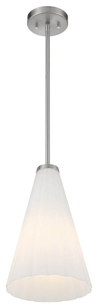 Bristol 1-Light Pendant, Matte Black, Satin Nickel